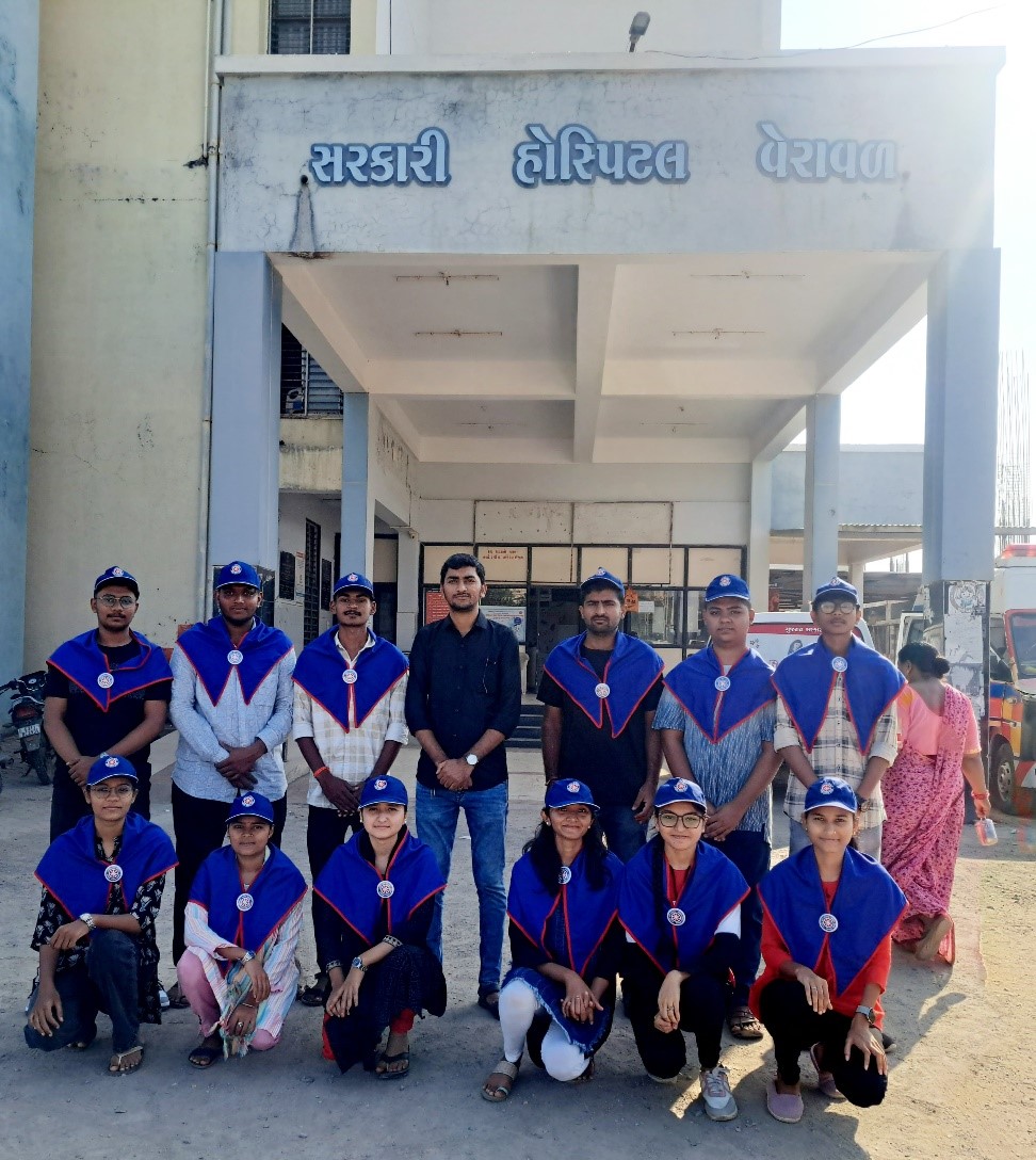 NSS Unit of Government Science College, Veraval, organized a hospital volunteering event