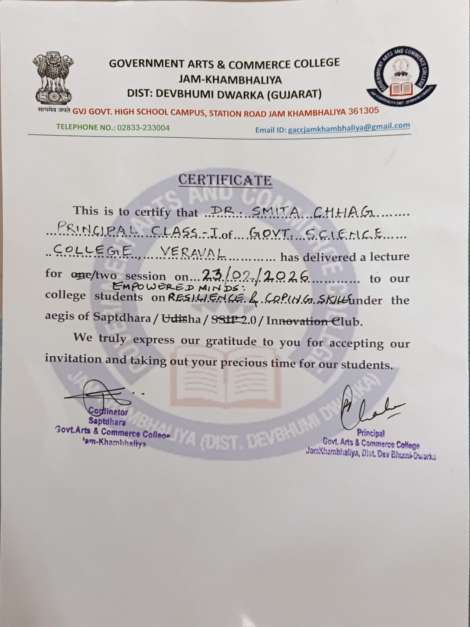 Expert Lecture on “Empowered Minds: Resilience & Coping Skills